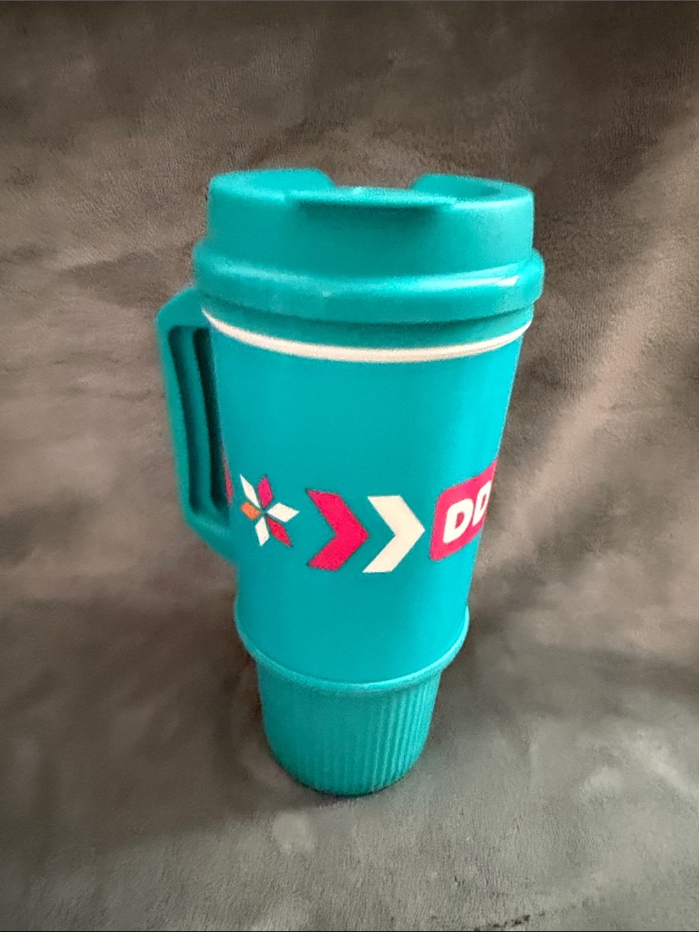 Dunkin Donuts Turquoise Insulated Travel Mug with Handle